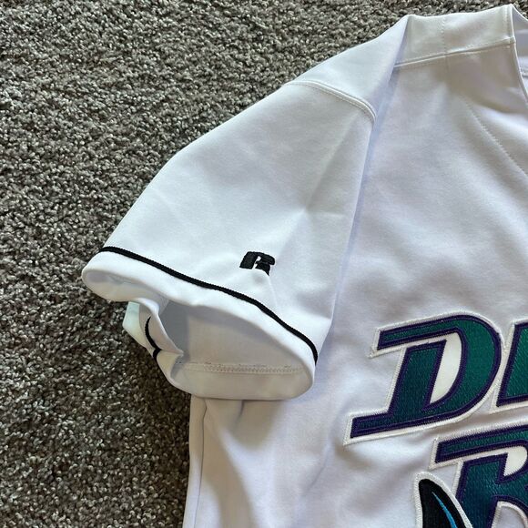 VTG Tampa Bay Devil Rays Baldelli Russell Diamond Collection Jersey White Sz 48 - Picture 8 of 10